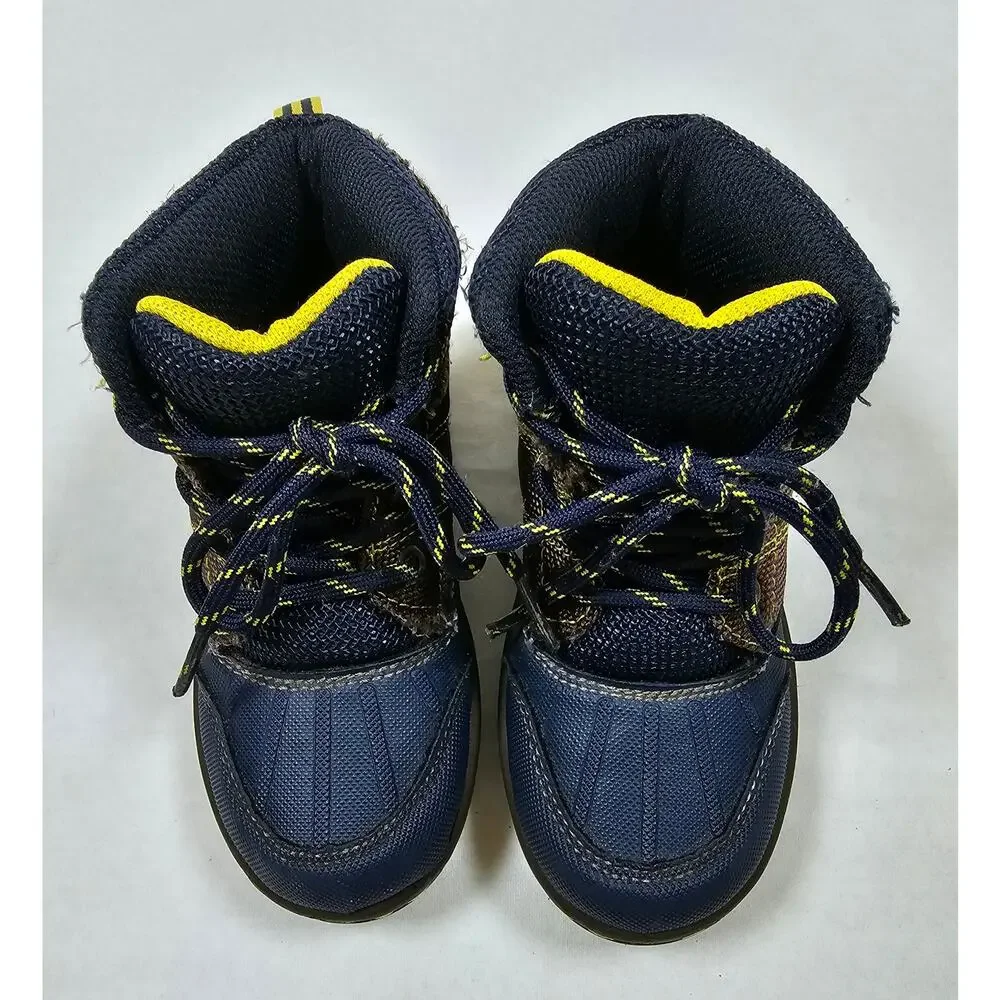 OSHKOSH B'GOSH Duck Boots Blue Yellow Brown Toddler size 9M